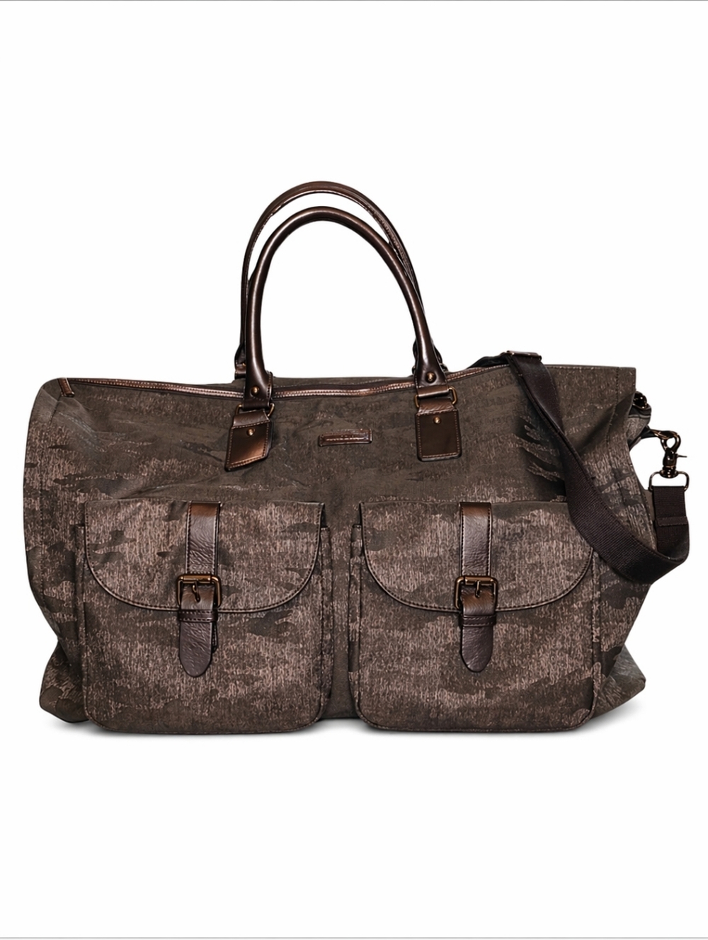 HOOK & ALBERT | Garment Weekender Camo Print Canvas Duffel Garment Bag Carry-On